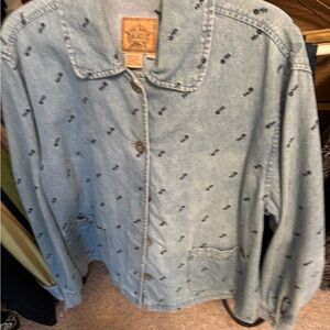 Ami Light Blue Jean Jacket with Dark Blue Accents